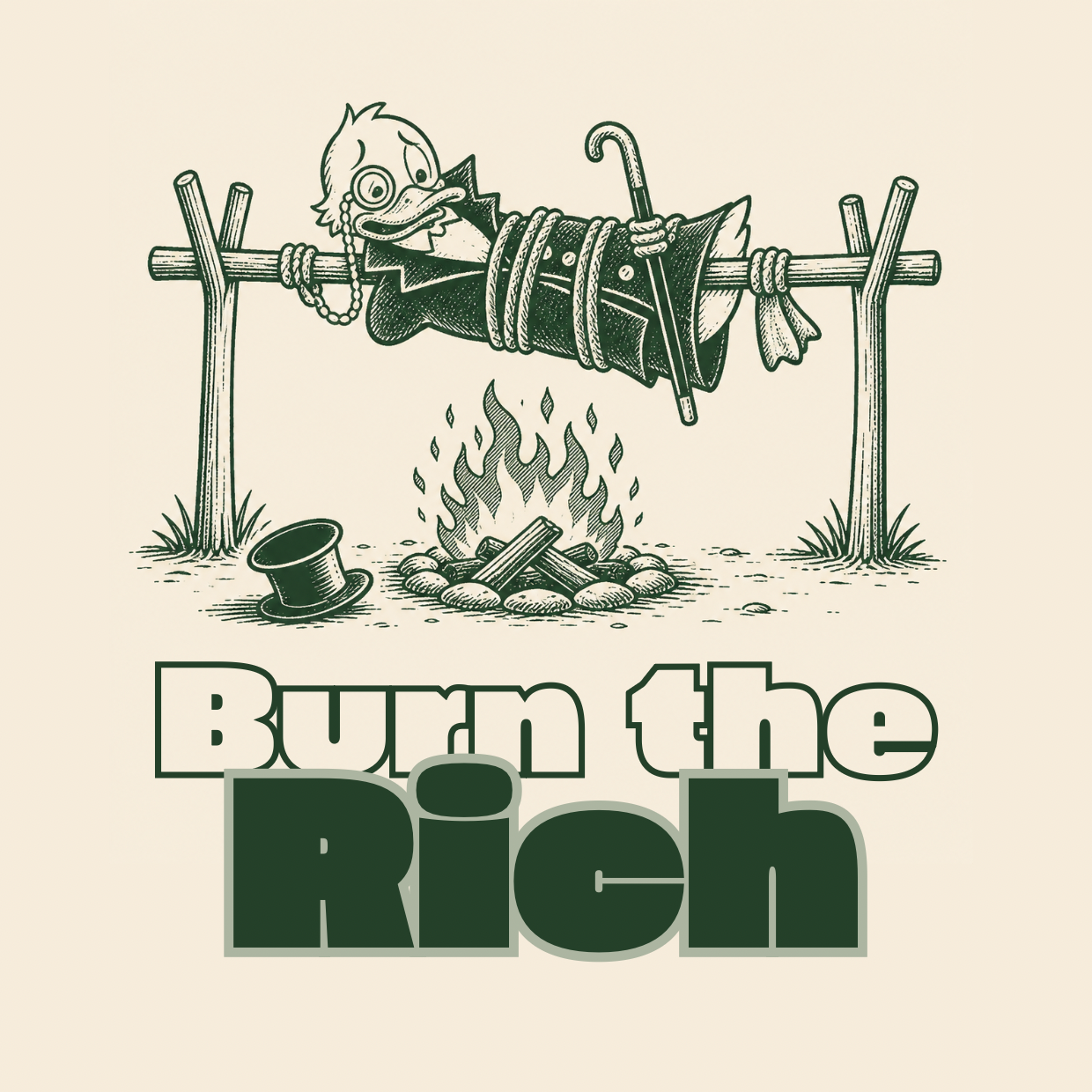 „Burn the rich“-Sticker