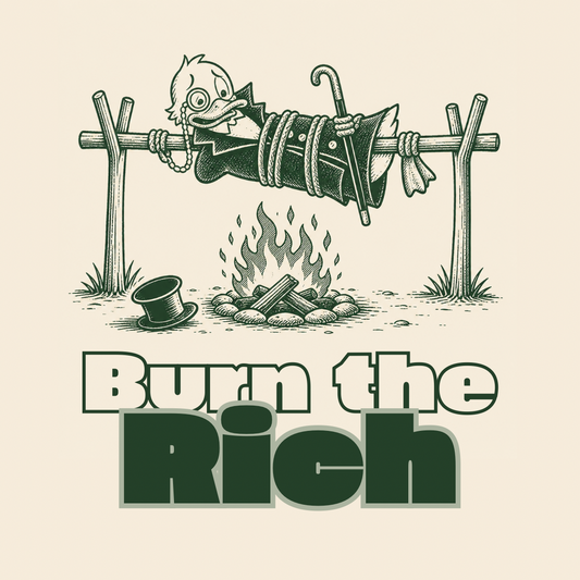 „Burn the rich“-Sticker