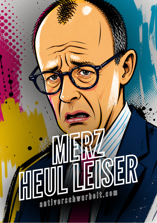 „Merz Heul Leiser“-Sticker